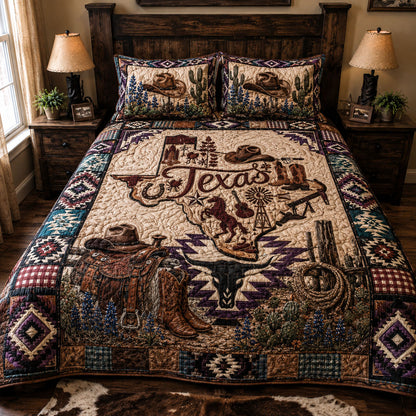 Saddle Up Texas 3-Piece Quilted Bedding Set NCU0PT11744