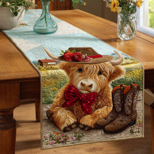 Saddleback Cow Quilted Table Runner NCU0NT11635