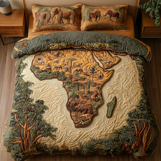 Safari Bliss 3-Piece Quilted Bedding Set NCU0VH5567