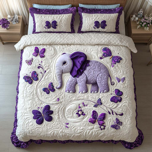 Safari Elephant Beauty 3-Piece Quilted Bedding Set NCU0NT8315
