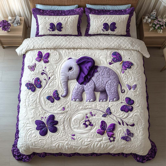 Safari Elephant Beauty 3-Piece Quilted Bedding Set NCU0NT8315