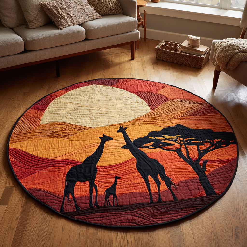 Safari Giraffe Quilted Round Mat NCU0HH445
