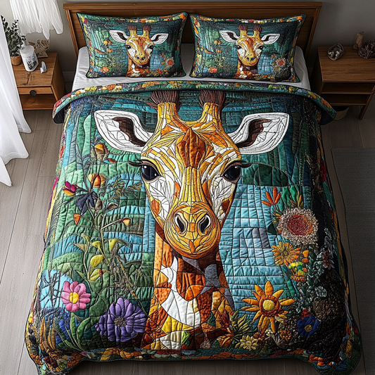 Safari Grace 3-Piece Quilted Bedding Set NCU0DK5426