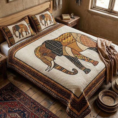 Safari Patch 3-Piece Quilted Bedding Set NCU0XD2726