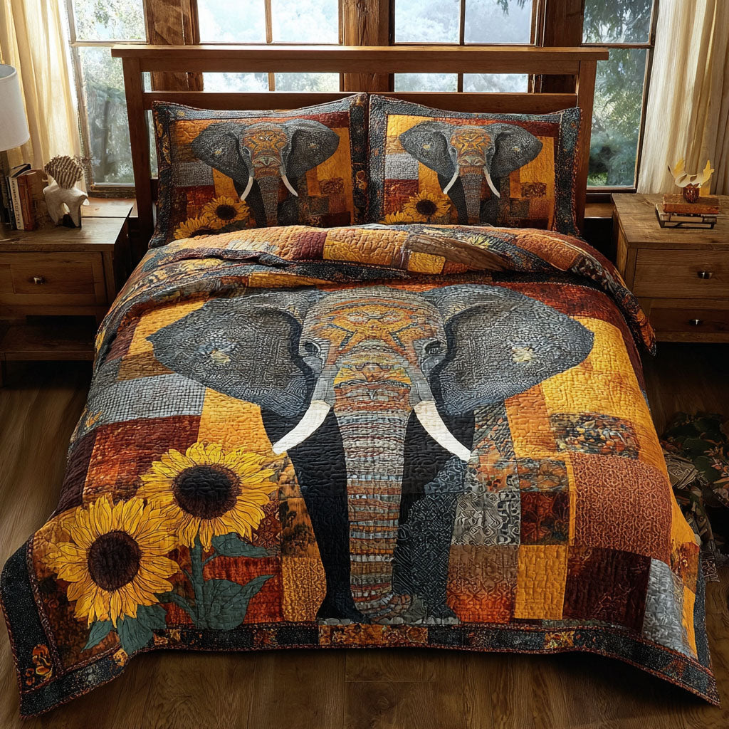 Safari Patchwork 3-Piece Quilted Bedding Set NCU0DK12041