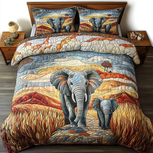 Safari Serenity 3-Piece Quilted Bedding Set NCU0VH4276