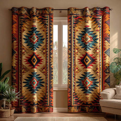 Saffron Spirit Chevron Quilted Curtains NCU0XD1876