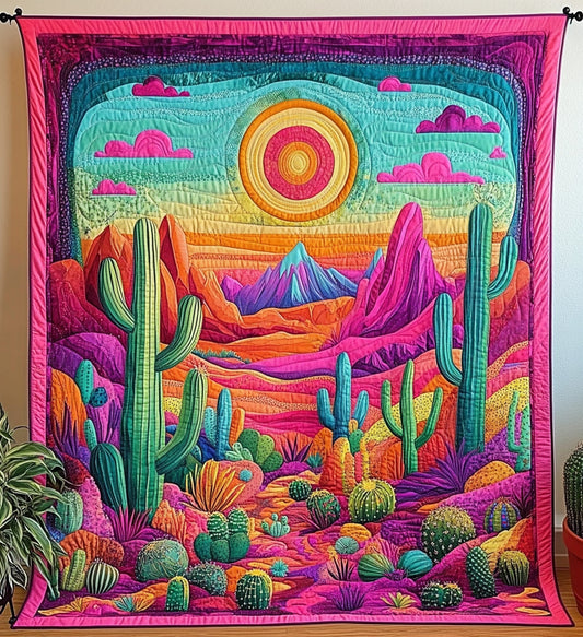 Saguaro Sunset Quilted Blanket NCU0PT397