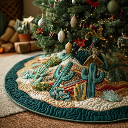 Saguaro Cactus Valley Quilted Christmas Tree Skirt NCU0HH1049