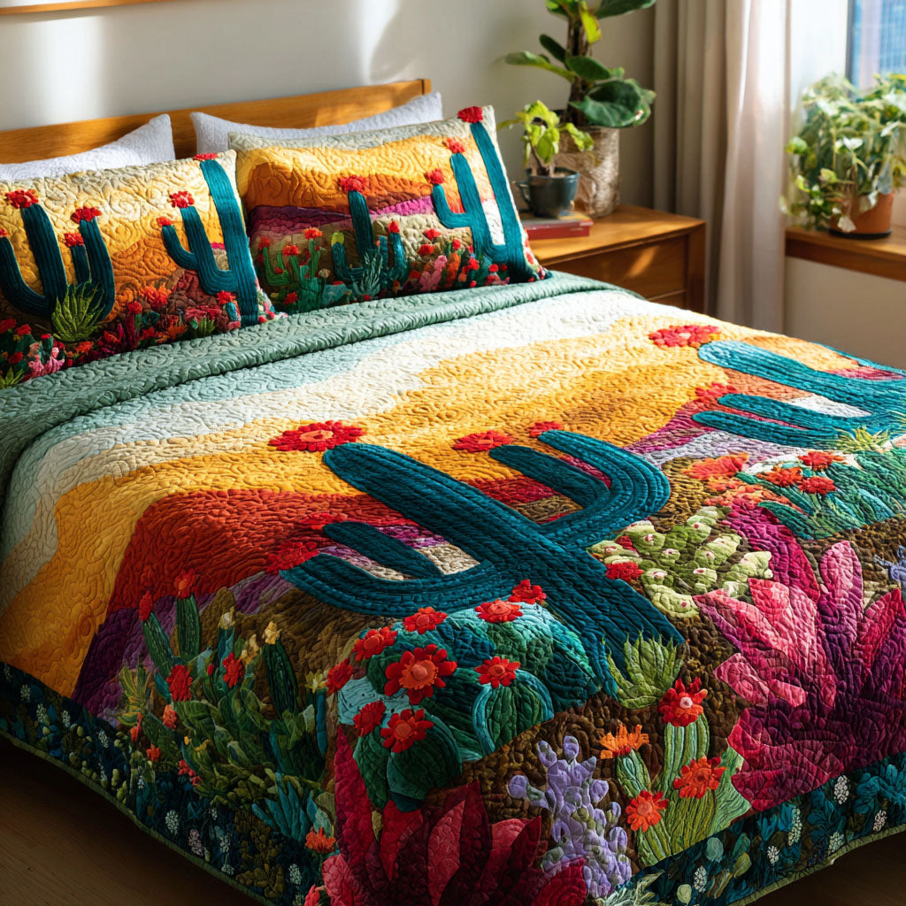 Saguaro Dream 3-Piece Quilted Bedding Set NCU0DK12069