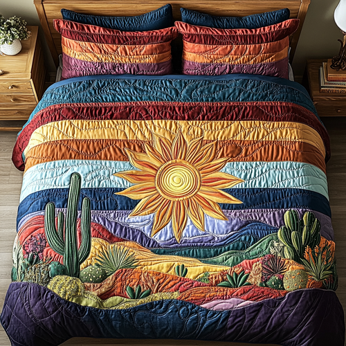 Saguaro Dreams 3-Piece Quilted Bedding Set NCU0VH3722