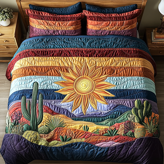 Saguaro Dreams 3-Piece Quilted Bedding Set NCU0VH3722