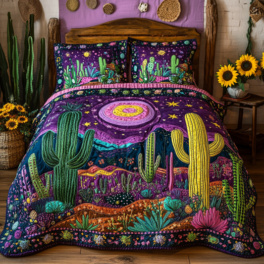 Saguaro Glow 3-Piece Quilted Bedding Set NCU0VL1735