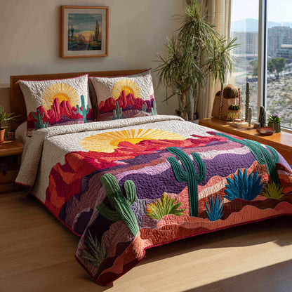 Saguaro Sky 3-Piece Quilted Bedding Set NCU0DK12209