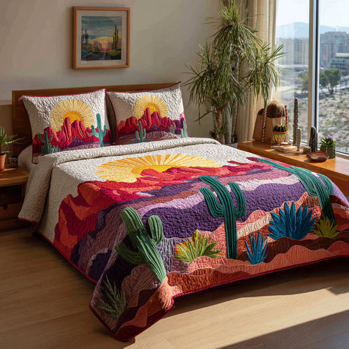 Saguaro Sky 3-Piece Quilted Bedding Set NCU0DK12209