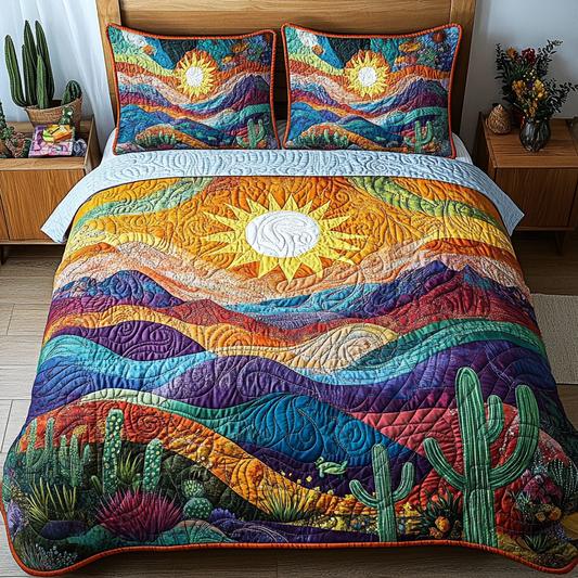 Saguaro Spirit 3-Piece Quilted Bedding Set NCU0DV3689