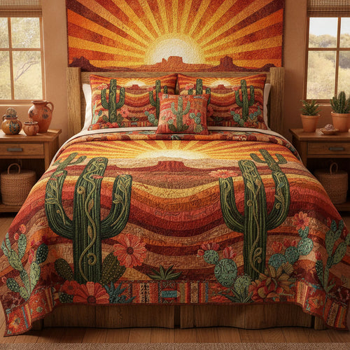 Saguaro Sunrise 3-Piece Quilted Bedding Set NCU0PT11763