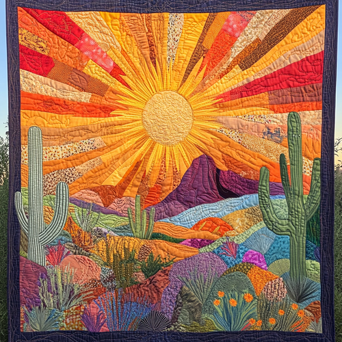 Saguaro Sunset Quilted Blanket NCU0DV4160