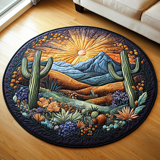 Saguaro Sunset Quilted Round Mat NCU0DV5109