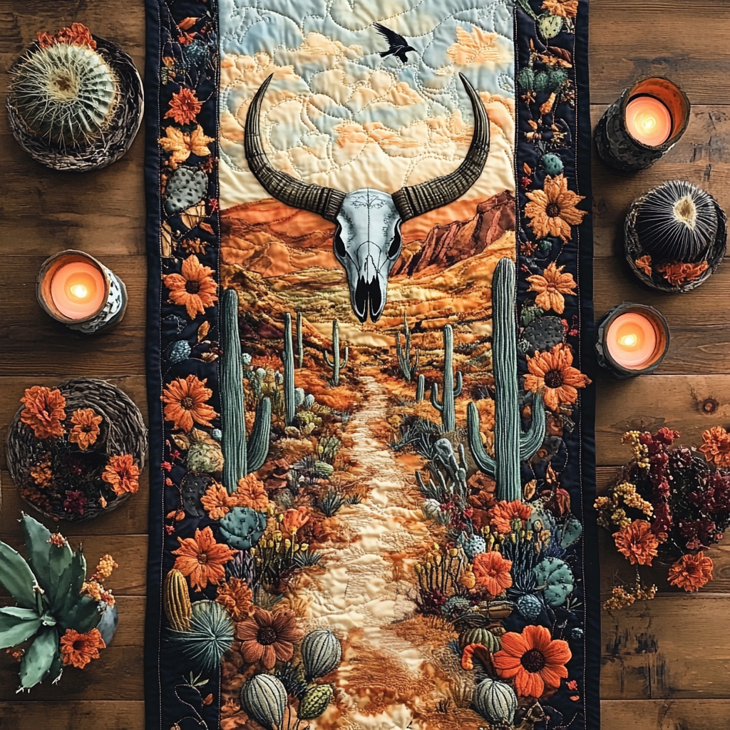 Saguaro Sunset Quilted Table Runner NCU0VH2683