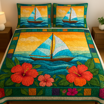 Sail Away 3-Piece Quilted Bedding Set NCU0DK6096