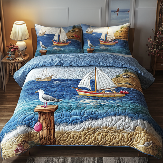 Sail Away 3-Piece Quilted Bedding Set NCU0VH4003