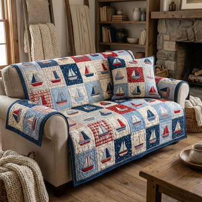 Sail Away Quilted Sofa Cover NCU0DK12146