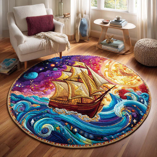 Sail Horizon Quilted Round Mat NCU0TD272