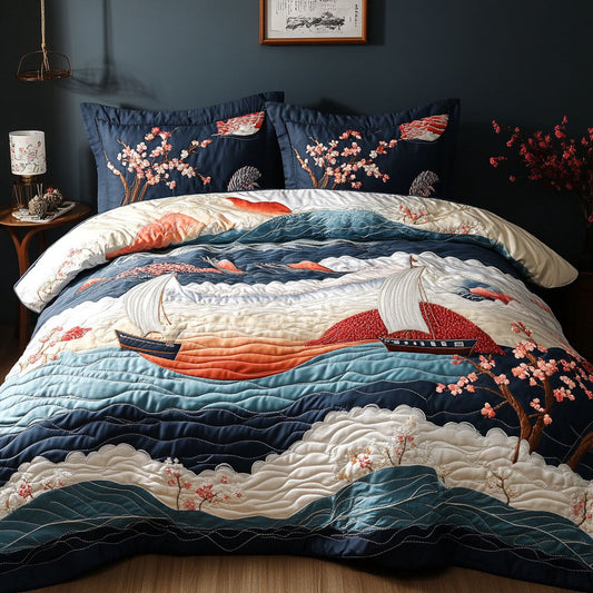 Sail of Spring 3-Piece Quilted Bedding Set NCU0PT6526