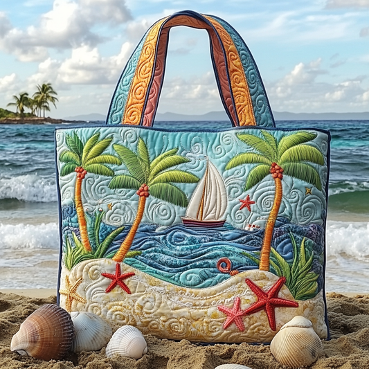 Sailboat Breeze Quilted Tote Bag NCU0VL2741