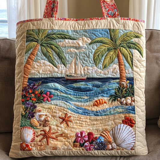 Sailboat Shores Quilted Tote Bag NCU0VL2661