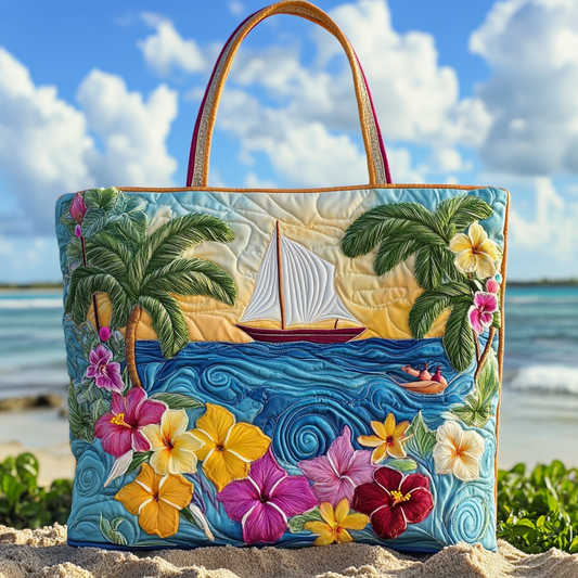 Sailing Tropics Quilted Tote Bag NCU0VL2686
