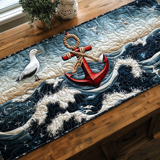 Sailor Anchor Quilted Table Runner NCU0DK4870