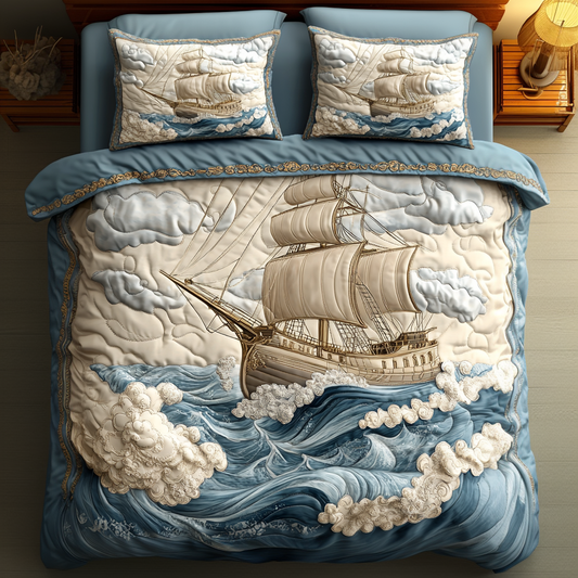 Sailor Dream 3-Piece Quilted Bedding Set NCU0DV2973