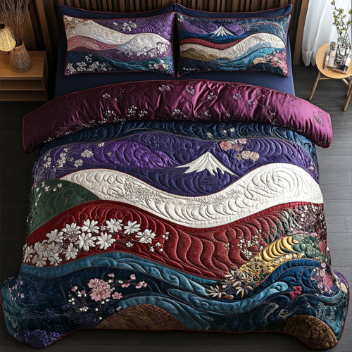 Sakura Breeze 3-Piece Quilted Bedding Set NCU0PT6538