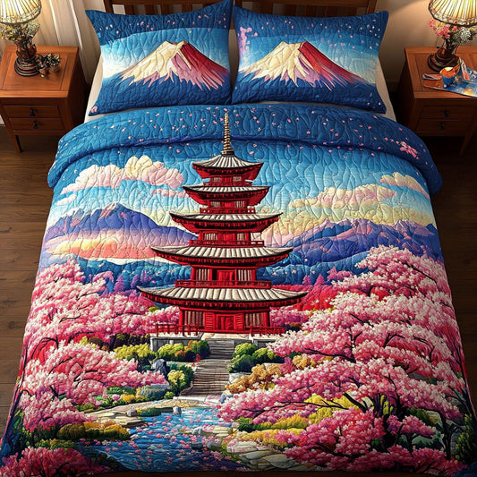 Sakura Dreamscape 3-Piece Quilted Bedding Set NCU0NT7300