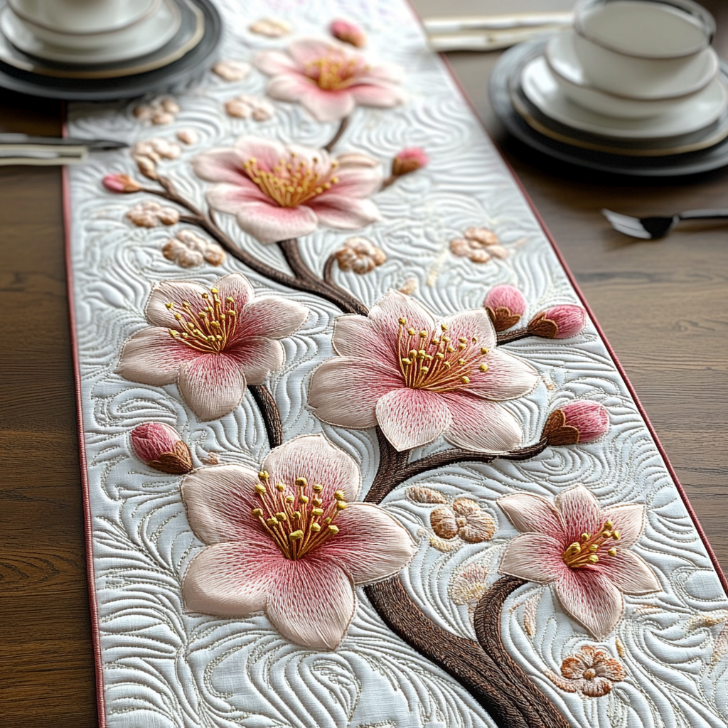 Sakura Dreamscape Quilted Table Runner NCU0DV5463