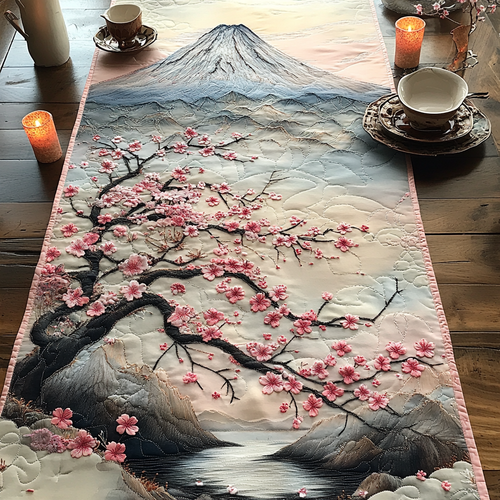 Sakura In Bloom Quilted Table Runner NCU0DV5467