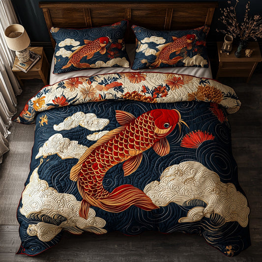 Sakura Swim 3-Piece Quilted Bedding Set NCU0DV6897