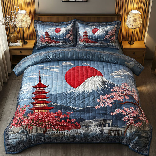 Sakura View 3-Piece Quilted Bedding Set NCU0NT6568