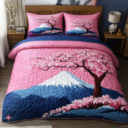 Sakura Vista 3-Piece Quilted Bedding Set NCU0NT6569