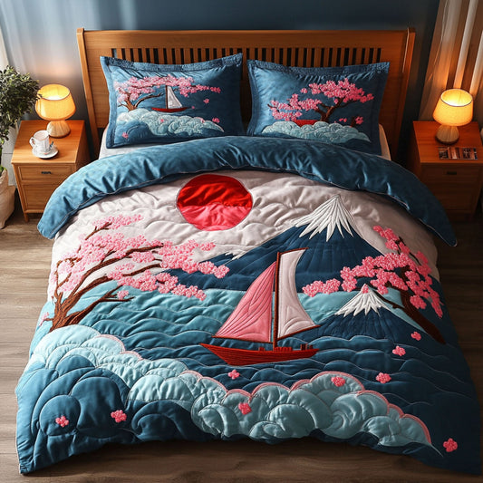 Sakura Waters 3-Piece Quilted Bedding Set NCU0PT6527