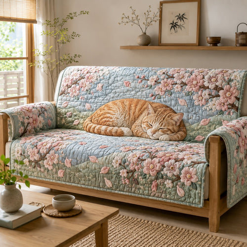 Sakura Whisker Drift Quilted Sofa Cover NCU0VL3898