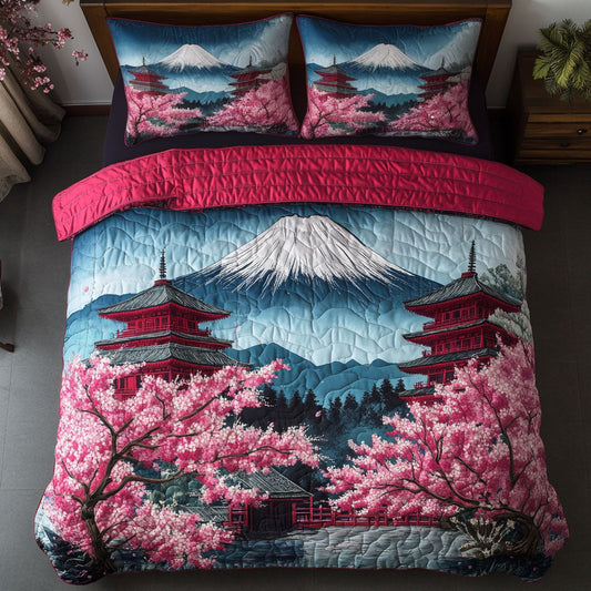 Sakura Whisper 3-Piece Quilted Bedding Set NCU0NT7394