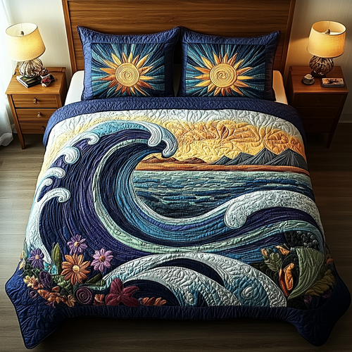 Salt Serenity 3-Piece Quilted Bedding Set NCU0DV5660
