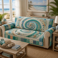 Saltwater Blooms Quilted Sofa Cover NCU0DV9818
