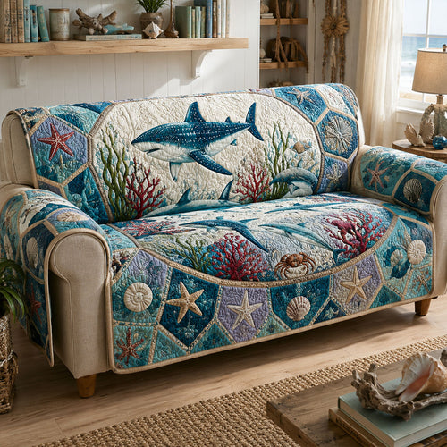 Saltwater Adventure Quilted Sofa Cover NCU0PT11988