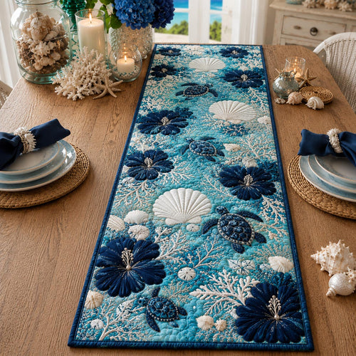 Saltwater Blooms Quilted Table Runner NCU0DV9803