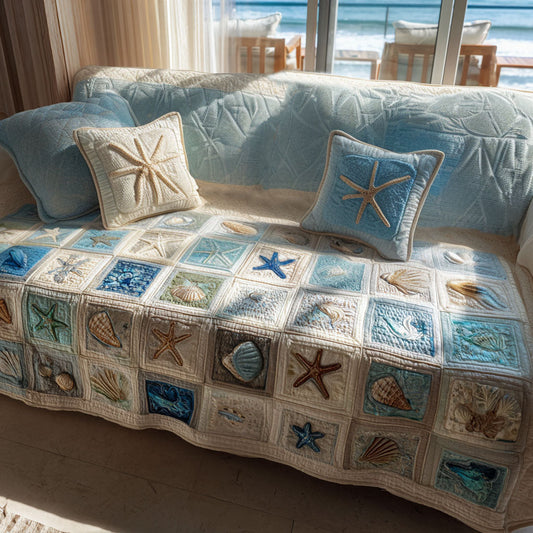 Saltwater Serenade Quilted Sofa Cover NCU0PT11141