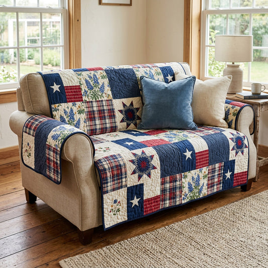 San Antonio Star Quilted Sofa Cover NCU0HH2013